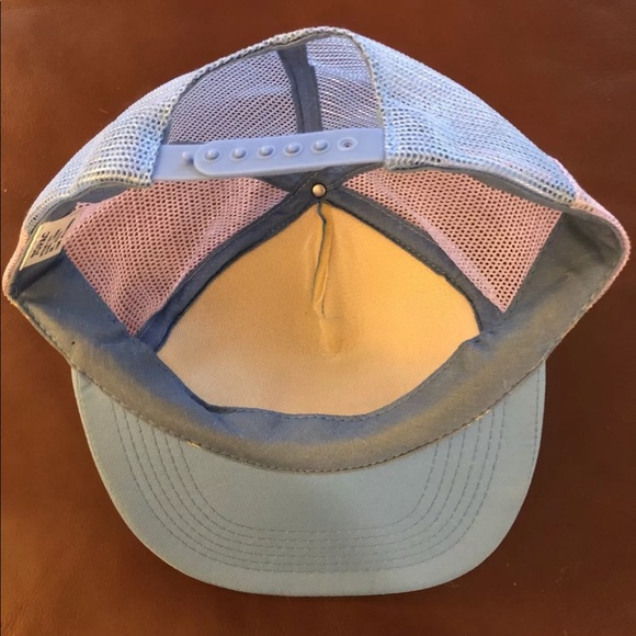 NBC Sports Embroidered peacock Logo Vintage SnapBack Trucker Hat Cap Blue/Gray - Picture 7 of 12